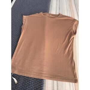 ANRABESS Womens Tops Summer Cap Sleeve Basic Tee Shirts Trendy Loose Fit size L